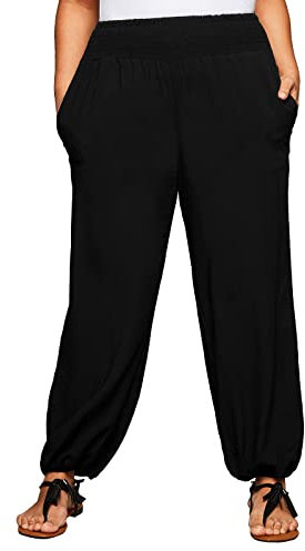 Sheego Damen Große Größen Strandhose mit breitem, elastischen Bund Strandmode sportlich -