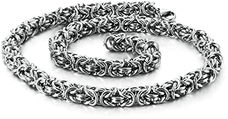 ANAZOZ Halskette Edelstahl Ohne Anhänger 55 cm, Kette für Männer Hip Hop Königskette 7mm Breit Silber