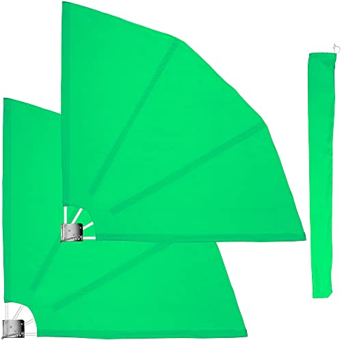 STILISTA Balkonfächer 2er Set klappbar mit Wandhalterung 140 x 140 cm, inklusive Montagematerial, grün