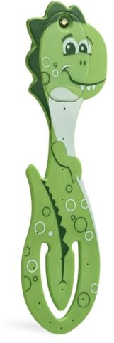 Flexilight Pals Leselicht (Dino) - grün - 2 in 1 Leselampe & Lesezeichen - LED Leselicht - Geschenk für Leser, Buchliebhaber - Deutsche Ausgabe: Superleicht und voll flexibel