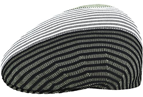 Kangol Tri Tone Rib 504 Flatcap Schirmmütze Schiebermütze (L (58-59 cm) - Oliv)