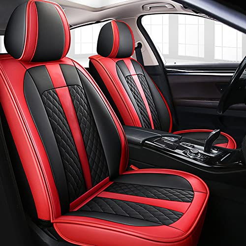 Tuqiang Auto-Sitzbezüge Für VW for Volkswagen Golf 3 5 6 7 Golf3 Golf5 Golf6 Golf7 Tour Variant,vordere 2-Sitze Full Set PU Leder Autositzbezug,Schwarz und Rot
