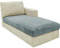 CHELZEN Samt Sofa Sitzkissenbezug, Hochelastischer Sitzbezug, Stretch Sofasitzbezug Schonbezug Schutz Sofabezug L-förmiger Ecksofas für Wohnzimmer (Chaiselongue, Staubiges Blau)