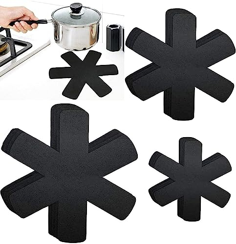 YQBFTC 9 protectores de sartenes, protectores de sartenes, protectores de sartenes apilables, 3 tamaños diferentes, antideslizante, protección apilable para sartenes, ollas y cuencos (38/36/26 cm,