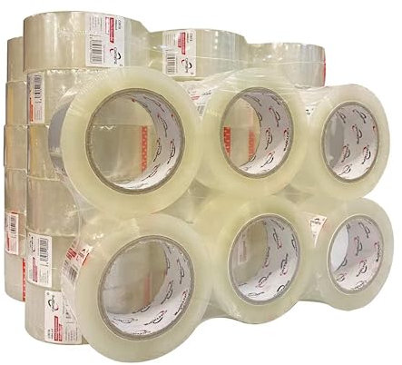 MORE FREE Cinta Embalar 48MMx100 Cinta embalaje Cinta adhesiva Para Embalar Paquetes o Cajas y Paquetes-Color Transparente 36 Rollos