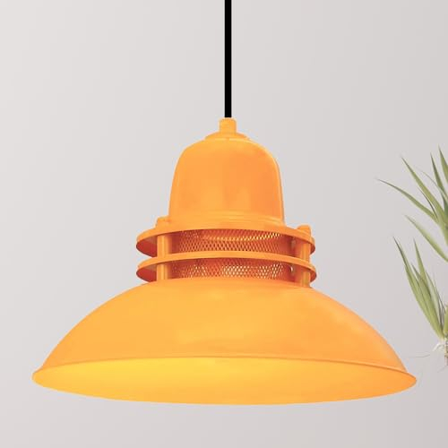 bamyum Hängelampe Leuchtturm, Pendelleuchte Dunkelgelb, Lampe Ø34 cm Vintage Hängeleuchte Kann als Wohnzimmerlampe, Küchenlampe, Schlafzimmerlampe und Kinderzimmerlampe, E27 Fassung