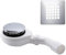 KOOBON Bonde d'écoulement siphon receveur de douche 90 mm, bride de fixation en acier inoxydable avec système anti-odeurs et filtre à cheveux, kit d'écoulement de douche, avec couvercle chromé et