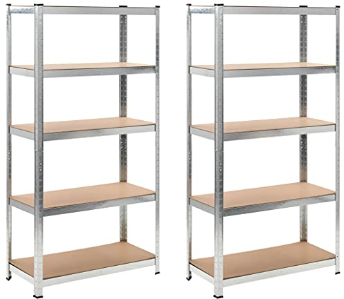 BaraSh Lagerregale 2 STK. 90 x 40 x 180 cm MDF Lagerregal Holz Garage Shelving Regal Werkstatt
