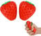 Anboor 2Stück Erdbeer-Squishies-Spielzeug,simulierte Erdbeer-Stressbälle,Obst-Sensory-Toys zur Linderung von Angstzuständen, Autismus,Geburtstags