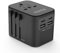 FDTEK Adaptador Enchufe Universal Adaptador de Viaje Internacional con 2 USB y 2 Tipo C, Adaptadores de Corriente para EU,UK,Americano,Chino,Australia,Irland, Japon para Más de 200+ Países, Negro