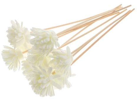 WOFASHPURET 10stücke Diffusorstäbchen Aus Rattan Mit Chrysanthemen-duft Kleine Aromaöl-diffusorstäbchen Porös Für Heimdekoration Und Luftfrischung Weiß