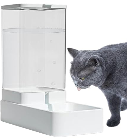 Distributeur Eau Chat Automatique | Distributeur Eau Chien | Ensemble De Mangeoires pour Animaux De Compagnie | Distributeur d'eau pour Chien Et Chat, 3,8 L, Mangeoire par Gravité pour Abreuvoir