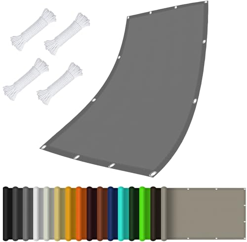 Sonnensegel Nach Maß mit ösen 1.2 x 1.2 m, Wasserdicht 98% UV Schutz Sonnensegel Quadratisch inkl Befestigungsseile für Garten Terrasse, Hellgrau