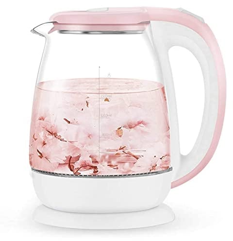 LYUXIANG Pink 1.8L Electric Kettle Glass,Fast Boil Glass Kettle,Fast Boil Quiet,1500W,Auto Shut-Off and Boil-Dry Protection