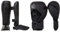 Venum Erwachsene Schienbeinshoner Challenger 2.0, Schwarz/Matt, XL, 2050-114 & Contender 2.0 Boxhandschuhe, Schwarz/Schwarz, 16 Oz
