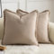 Mandioo 2er Set neutralen Baumwolle Quasten Kissenbezug 40x40cm Dekorative Kissenbezüge Dekokissen Boho Sofakissen Kissenhülle für Couch Sofa Schlafzimmer Wohnzimmer Heimdekoration TaupeName