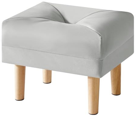 YMYNY Tabouret Pouf Ottoman Moderne, Petit Repose-Pieds en Matière Tech Cloth Rectangulaire, Petit Ottoman pour Salon, Tabouret de Canapé, Tabouret Bas pour Entrée 40 x 29 x 32CM Gris HBD040G