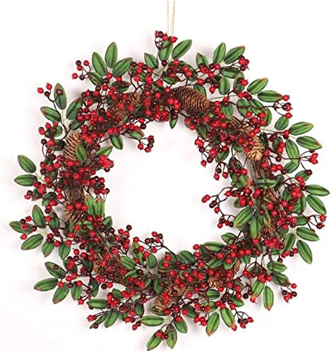 Weihnachtskranz, Weihnachtsblumen-Ringkränze, Weihnachtskranz, Weihnachtskranz, Tannenzapfen, Horn, Weinrebe, rote Früchte, Fenster, Tür, Dekoration, hängende Jahres-Weihnachtskranz-Dekorationen