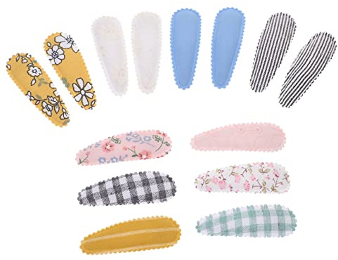Toyvian 10pares Pinzas de Tela Pelo Horquillas de Flores para Niñas Pequeñas Pinzas para Tocado Flequillo