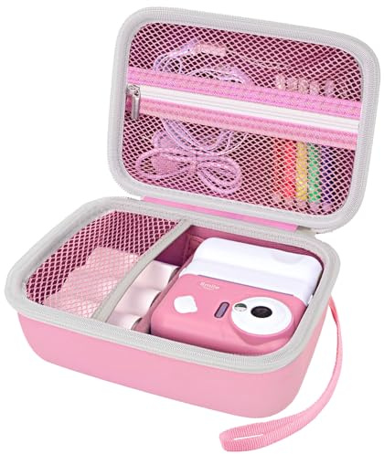 Arvok Kinderkamera Tasche für Uleway für GlobalCrown für GREENKINDER für Ushining für Gofunly für NUOTUN für HiMont für ASTGMI Sofortbildkamera Aufbewahrungsbox Mini Digital Kamera (nur Tasche) Rosa
