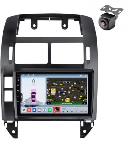 Android 14 Autoradio für Volkswagen VW Polo MK4 6Q 9N 9N3 2004 2005 2006-2009 GPS Navigation 9 Zoll Kapazitiver Touchscreen Auto Stereo Mit Radio SWC FM RDS Carplay Android Auto (M500S 8core 4+64G)