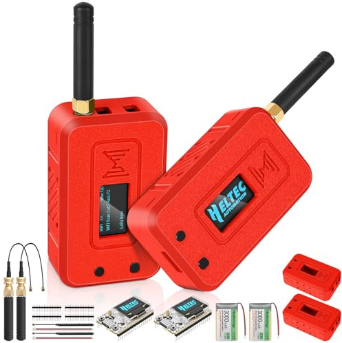 Juego de 2 módulos ESP32 Lora V3 Con antena de 868 MHz + batería de 3000 mAh + funda protectora WLAN Blue Tooth SX1262 CP2102 0,96 pulgadas OLED Tipo C Para AR Duino Lora Meshtastic IOT
