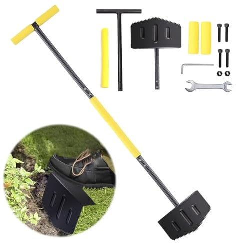 Cortadora de Bordes con Dientes de Sierra,Bordeadora Cesped con Mango Alargado 108CM,Cortador de Bordes de Césped,Diseño con Pedal para Facilitar el Trabajo Herramienta de Borde de Césped