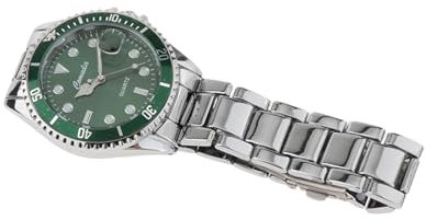 Qianly Montre Automatique pour Homme, Modèle Analogique, avec Calendrier et étanchéité, pour, Vert