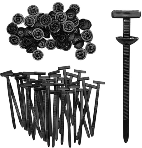 EIHI 50 Piezas Hebillas Universales de para atar Cables, Abrazaderas Plastico - Nylon Universal Cable tie Buckle,Para Guardabarros, Maletero, Reparación de Automóviles