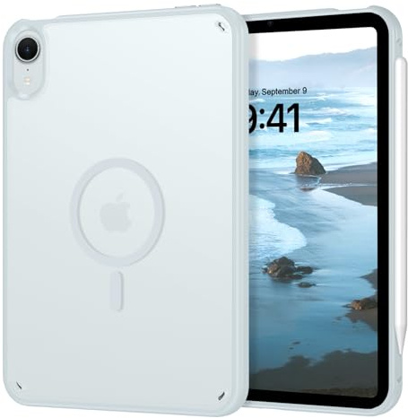 Telaso Hülle für iPad mini 7 (A17 Pro) 2024, iPad mini 6 2021 8,3 Zoll, Inklusive Stifthalter, Magnetic Case mit Translucent Matte Hart Rückwand, Weich TPU Rand Fallschutz Schutzhülle, Mint Blau