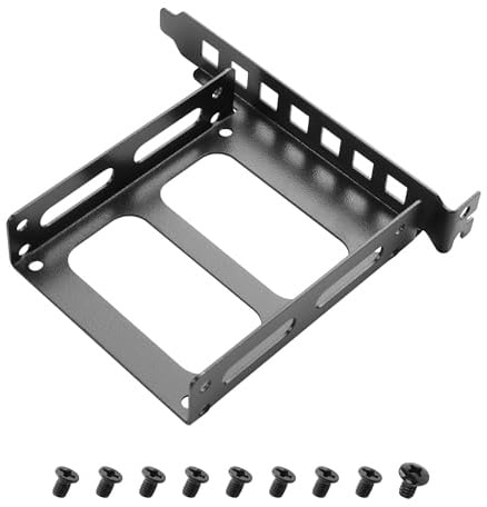 YAODHAOD 2,5 /3,5 PCI-Slot-SSD-Montagehalter Hinterpanel-Montagehalter, 2 x 2,5-Zoll-SSD-zu-PCI-interner Festplattenkonverter-Tray-Halter (Schwarz, 2.5'' 12CM)
