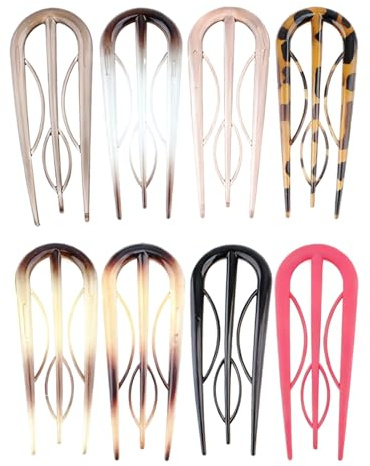 8 stycken franska hårnålar stora, franska hårspännen, hårnål franska stift, U-formade hårnålar, vintage fransk twist hårnålar för kvinnor hår frisyrtillbehör