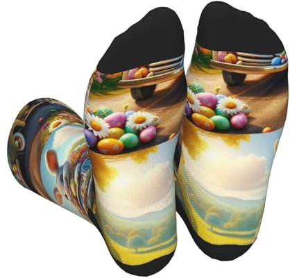 Wintersocken Osterhasen-Lkw-Eier Classic Funktionssocken Komfort Sneaker Socken Für Herren Schule Basketball