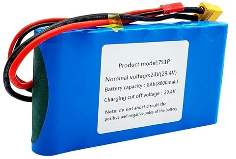 24V 8Ah Electric Bicycle Battery, Electric Scooter Batteries, Waterproof Lithium-Ion Batteries with BMS Protection Board, 24V Lithium-Ion Battery