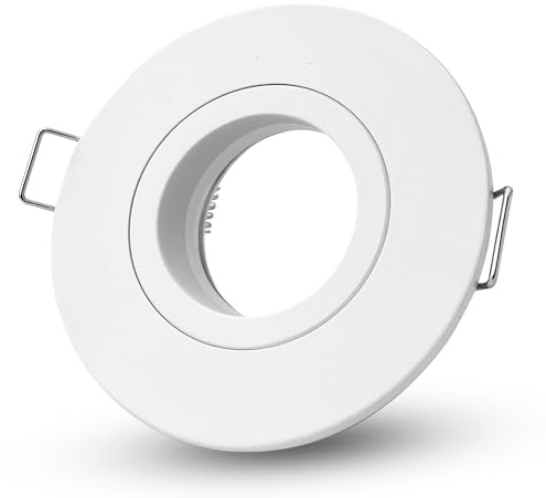 SSC-LUXon ORVIA Einbauspot weiß vollschwenkbar IP65 GU10 68mm ohne Lampe | Schwenkbarer Einbauspot weiß IP65 - spritzwassergeschützt für Bad, Dusche & Außen, für GU10 oder Modul, ohne Fassung & LM