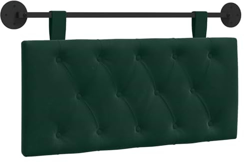 vidaXL Hängendes Kopfteil Dunkelgrün Samt, Schlafzimmer, modernes Wand-Kopfteil, rechteckig mit Samtbezug, gesteppt, Holzwerkstoff, platzsparende Dekoration