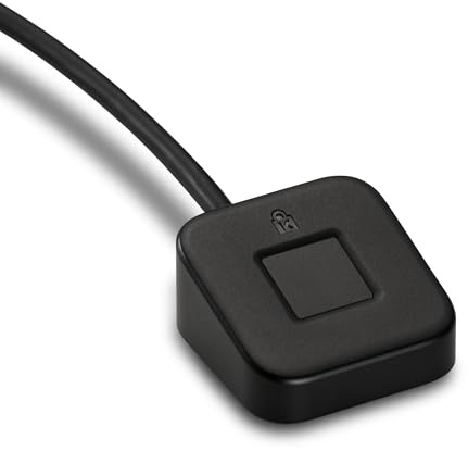 Kensington VeriMark Desktop 2.0 Fingerabdruckleser für Windows Hello und Windows 11, USB-C- und USB-A-Anschluss, passwortloser Sicherheitsschlüssel für Copilot+-PCs, schwarz, K64741WW