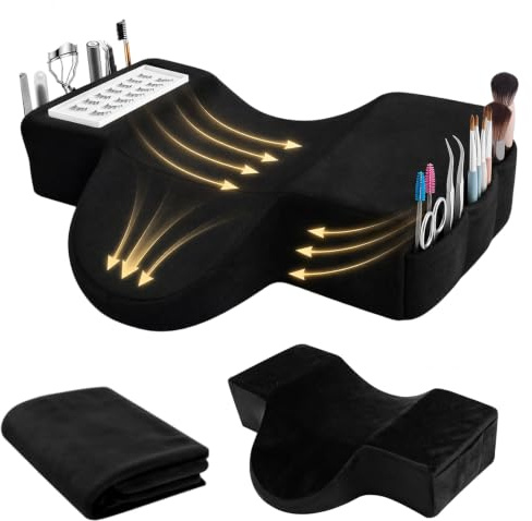 Umllpet U-Förmiges Wimpernkissen für Wimpernverlängerungen, Nackenkissen Zur Wimpernverlängerung mit Nacken- und Rückenstütze, Ergonomisches Nackenstützkissen für Schönheitssalon Heimgebrauch Zuhause