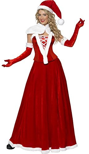 Smiffys Womens/Ladies Luxury Miss Santa Costume Set (L) (Red)