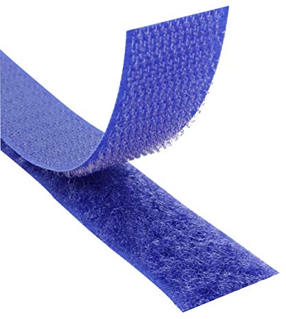 Klebeshop24 KLETTBAND SELBSTKLEBEND | Set Haken & Flausch | Farbe, Länge, Breite wählbar/Blau, 20 mm x 3 m