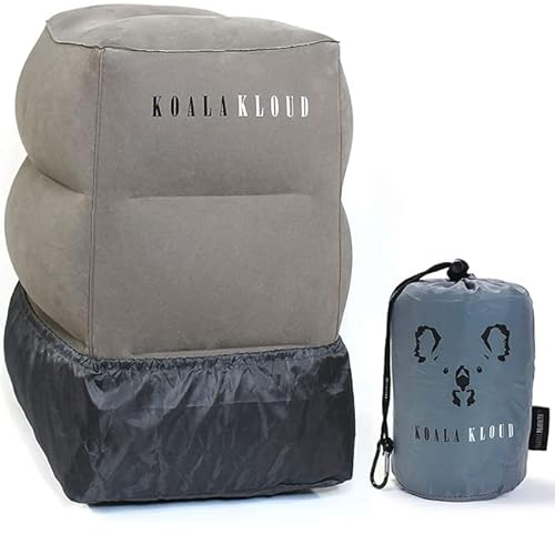 Koala Kloud Reise-Fußstütze – aufblasbares Fußstützenkissen, Flugzeug-Fußstütze für Flüge, Autositz-Fußstütze, Flugzeugbett für Kleinkinder, Flugzeug, Reisezubehör für Kinder, GRAU, Standard