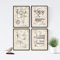 Nacnic - Pack 4 Láminas Patentes de Cocina - Set Posters de Inventos y Utensilios Vintage - Tamaño A4