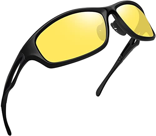 Joopin Nachtfahrbrille Autofahrerbrille Herren Sportbrille Gelb Nachtbrille zum Autofahren und Nachtsichtbrille Blendschutz Unisex Gewidmet Sonnenbrille Damen (Gelb)