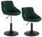 WOLTU 2X Sitzhocker Tresenhocker Barsessel Loungesessel Polsterstuhl mit Rückenlehne aus Samt und Metall höhenverstellbar drehbar Dunkelgrün BH242dgn-2