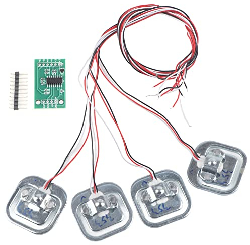 HX711 Module de Capteur de Pression, Jauge de Contrainte de 50kg/110lbs, 4 Pièces Kit de Capteurs de Pondération, Capteur poids, 1.34 * 1.34in pour DIY