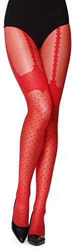 Merry Style Strumpfhosen Damen bequeme Feinstrumpfhose damen aus Microfaser Strumpfhose mit Muster 40 DEN MS 262