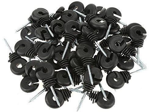 50pcs Black Screw In Ring Isolatoren Elektrozaun Zubehör für Holzpfosten