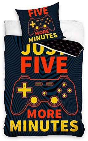 Carbotex Baumwolle Bettwäsche 135x200 + 80x80 cm Gamers PAD Play Game