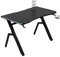 HOMCOM RGB 120 x 66cm Gaming Desk, Computer Table with Carbon Fibre Surface, Headphone Hook, Cup Holder, Controller Rack, Home Office Desk, Black