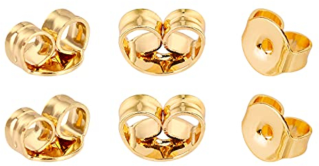 6 Pièces/3 Paires de Boucles d'Oreilles dos Bouchons en Or Verrouillage d'Oreille Sécurisé pour Boucles d'Oreilles, Fabrication de Bijoux, Or, 6 x 5 mm